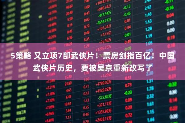 5策略 又立项7部武侠片！票房剑指百亿！中国武侠片历史，要被吴京重新改写了